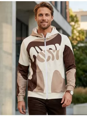 Herren -Sweatshirt auf Reißverschlussprämie ALTISPORT VOJ/ALM056MI02 BRAUN