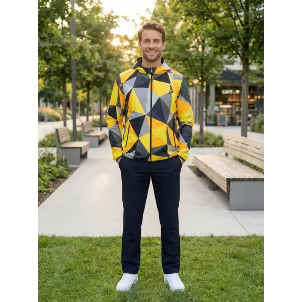  Herren -Sweatshirt auf Reißverschlussprämie ALTISPORT VOJ/ALM007MI02 SCHWARZ -AUSGELB 