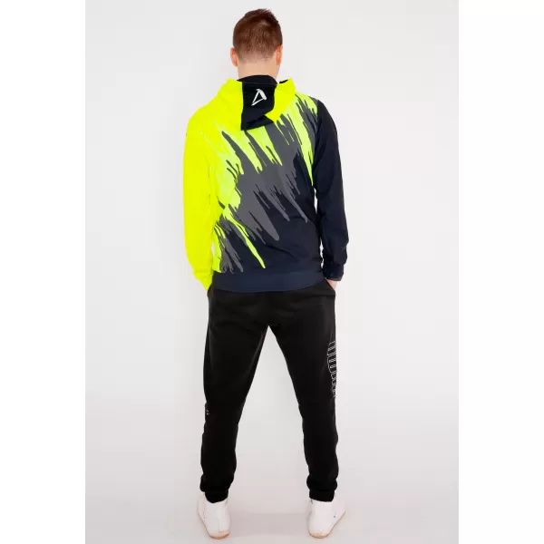  Herren -Sweatshirt auf Reißverschlussprämie ALTISPORT VOJ/ALM006MI02 SCHWARZ -AUSGELB 