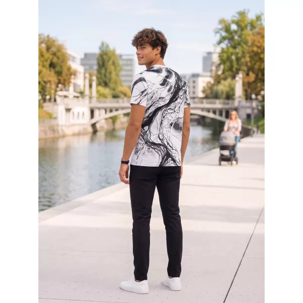  Männer funktionaler T -Shirt Premium ALTISPORT VOJ/ALM071TR01 WEIß -UND -SCHWARZ 