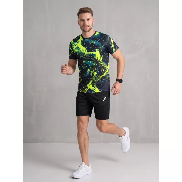  Männer funktionaler T -Shirt Premium ALTISPORT VOJ/ALM071TR01 MARINE-GELB 