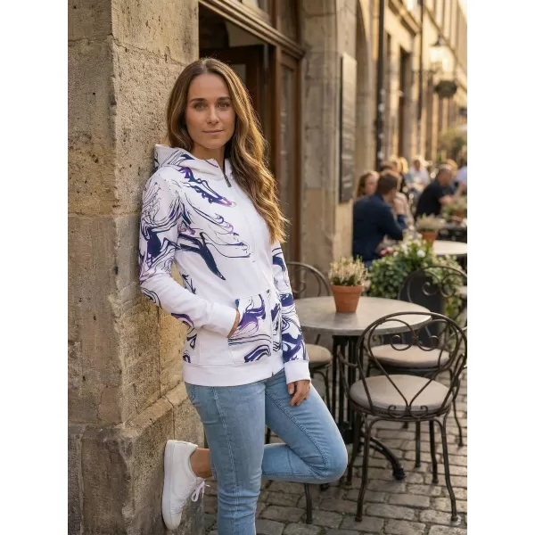  Frauen -Sweatshirt bei Reißverschlussprämie ALTISPORT VOJ/ALW064MI02 WEIß -VIOLETT 