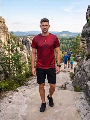 Männer funktionaler T -Shirt Premium ALTISPORT VOJ/ALM072TR01 WEINROT