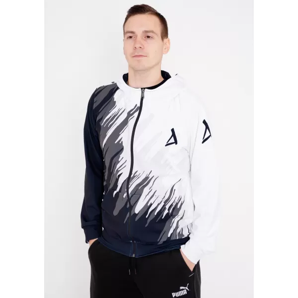  Herren -Sweatshirt auf Reißverschlussprämie ALTISPORT VOJ/ALM006MI02 SCHWARZ UND WEIß 