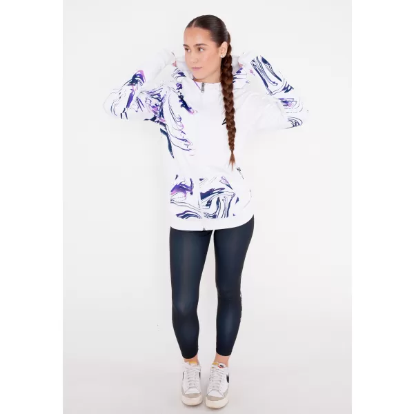  Frauen -Sweatshirt bei Reißverschlussprämie ALTISPORT VOJ/ALW064MI02 WEIß -VIOLETT 