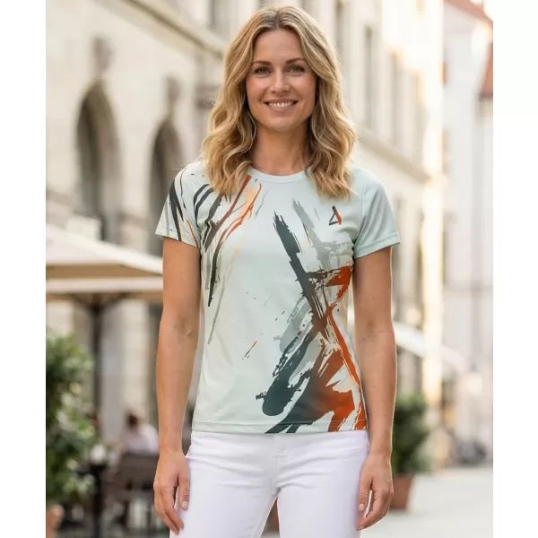 Frauenfunktional T -Shirt Premium ALTISPORT VOJ/ALW074TR01 GRÜN-ORANGE 
