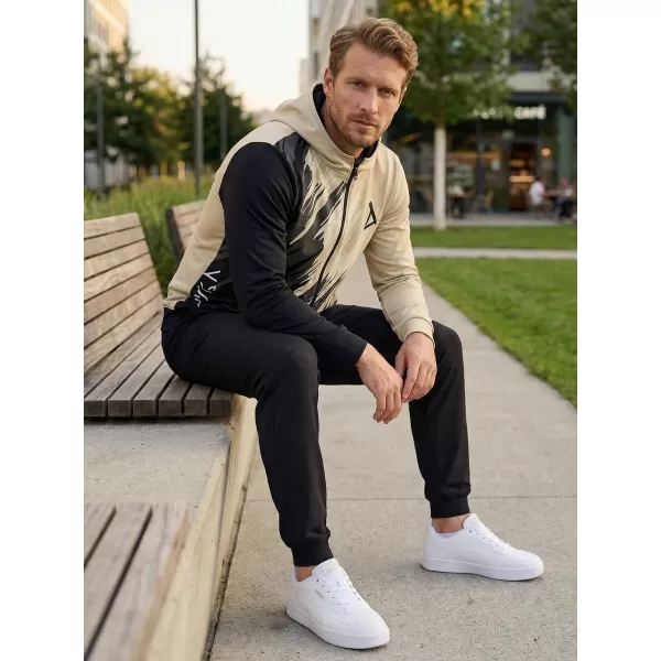  Herren -Sweatshirt auf Reißverschlussprämie ALTISPORT VOJ/ALM006MI02 SCHWARZ -BROWN 