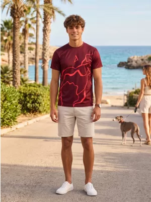 Männer funktionaler T -Shirt Premium ALTISPORT VOJ/ALM073TR01 WEINROT