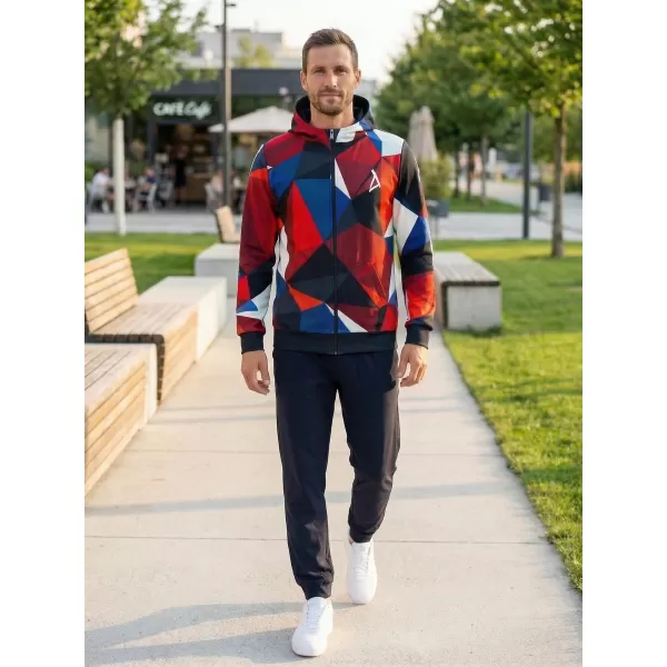  Herren -Sweatshirt auf Reißverschlussprämie ALTISPORT VOJ/ALM007MI02 MARINEBLAU/ROT 