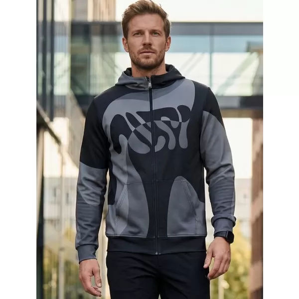  Herren -Sweatshirt auf Reißverschlussprämie ALTISPORT VOJ/ALM056MI02 SCHWARZ 