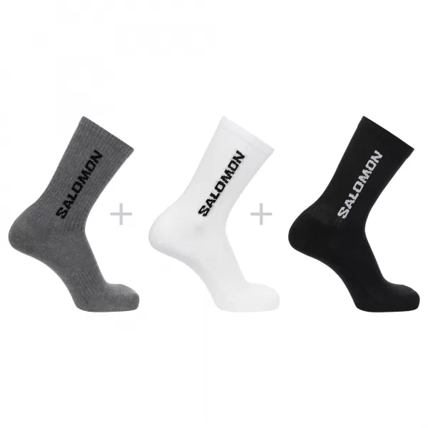  Socken SALOMON EVERYDAY CREW 3-PACK LC2086200 SCHWARZ/WEIß/HONIGGRAU MELIERT 