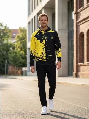 Herren -Sweatshirt auf Reißverschlussprämie ALTISPORT VOJ/ALM057MI02 FLUO GELB
