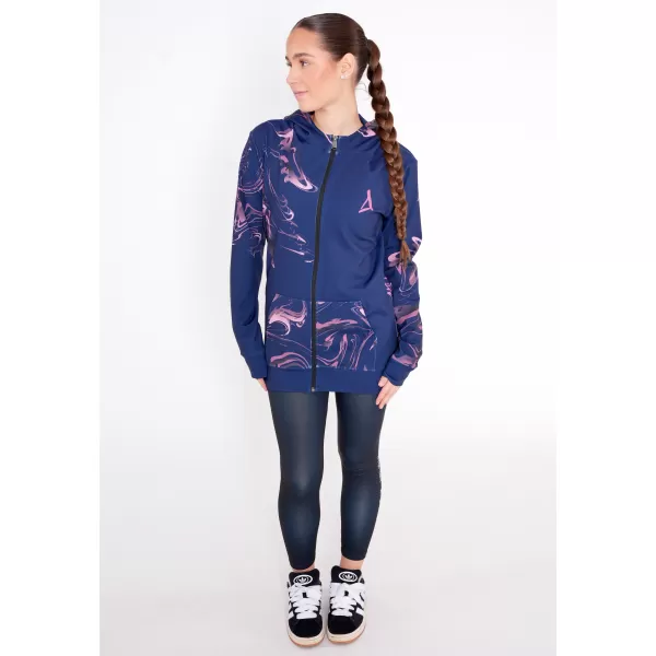  Frauen -Sweatshirt bei Reißverschlussprämie ALTISPORT VOJ/ALW064MI02 BLAU -PINK 