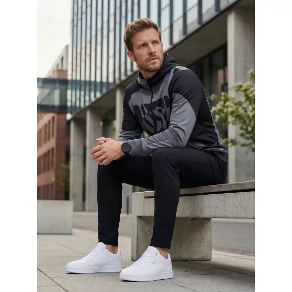  Herren -Sweatshirt auf Reißverschlussprämie ALTISPORT VOJ/ALM056MI02 SCHWARZ 