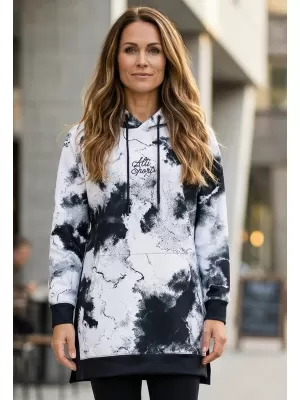 Funktionaler Sweatshirt -Prämie von Frauen ALTISPORT VOJ/ALW066MI03 WEIß -UND -SCHWARZ
