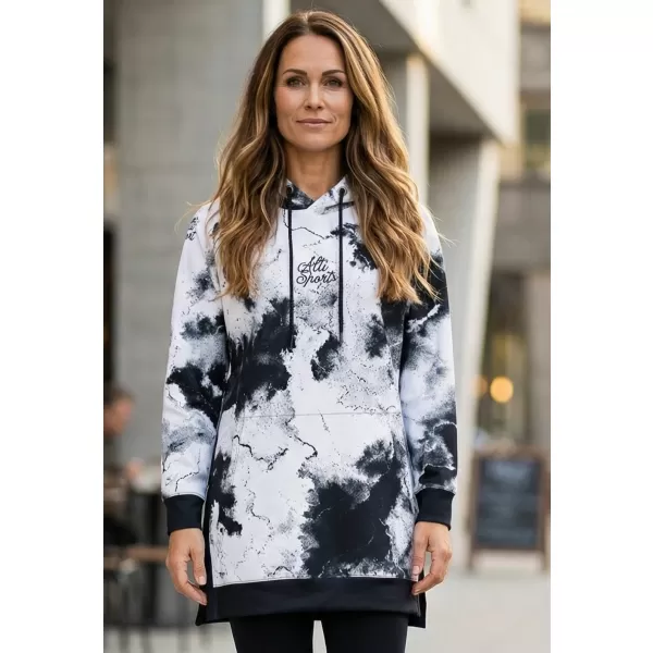  Funktionaler Sweatshirt -Prämie von Frauen ALTISPORT VOJ/ALW066MI03 WEIß -UND -SCHWARZ 
