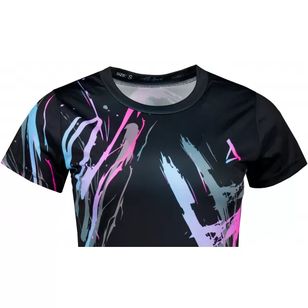  Frauenfunktional T -Shirt Premium ALTISPORT VOJ/ALW074TR01 SCHWARZ -PINK 