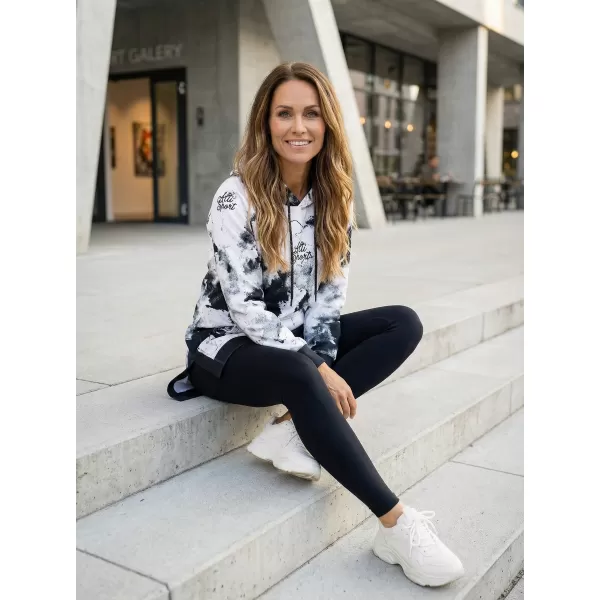 Funktionaler Sweatshirt -Prämie von Frauen ALTISPORT VOJ/ALW066MI03 WEIß -UND -SCHWARZ 