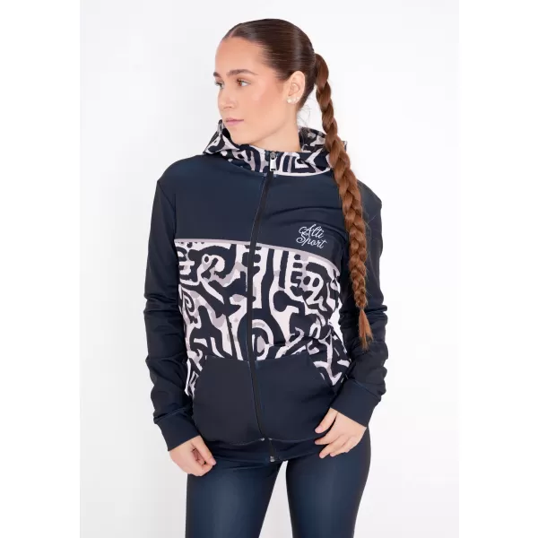  Frauen -Sweatshirt bei Reißverschlussprämie ALTISPORT VOJ/ALW060MI02 SCHWARZ -BROWN 
