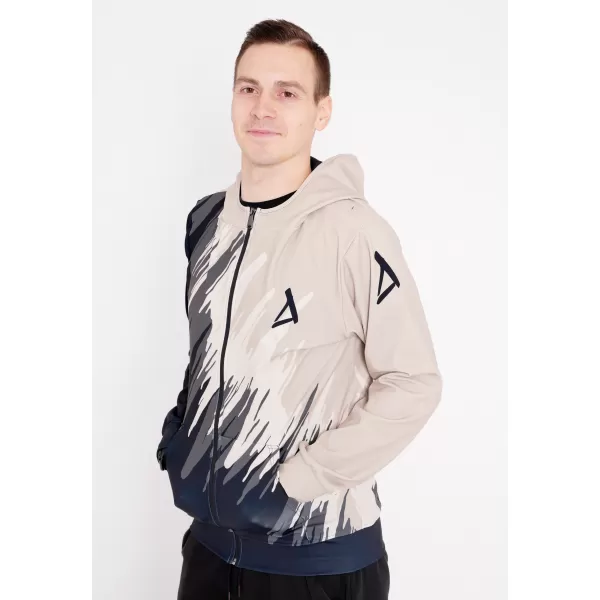  Herren -Sweatshirt auf Reißverschlussprämie ALTISPORT VOJ/ALM006MI02 SCHWARZ -BROWN 
