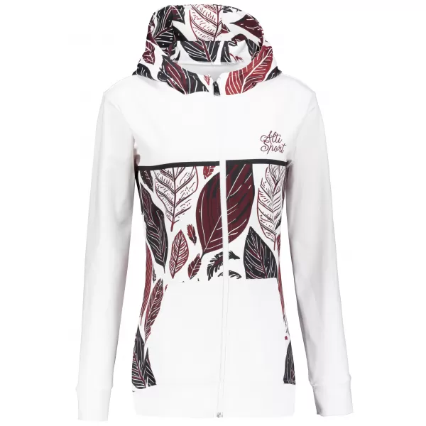  Frauen -Sweatshirt bei Reißverschlussprämie ALTISPORT VOJ/ALW061MI02 WEIß/BURGUNDER 