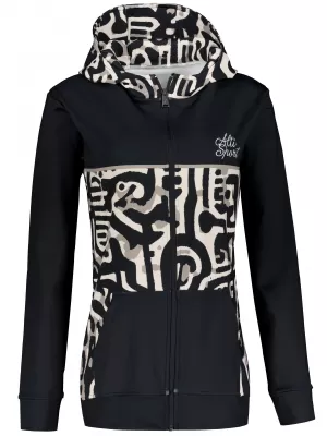 Frauen -Sweatshirt bei Reißverschlussprämie ALTISPORT VOJ/ALW060MI02 SCHWARZ -BROWN