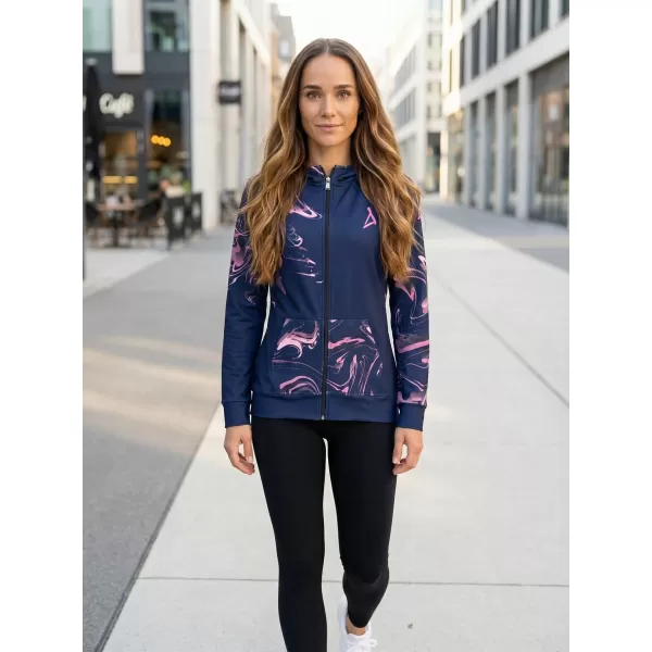  Frauen -Sweatshirt bei Reißverschlussprämie ALTISPORT VOJ/ALW064MI02 BLAU -PINK 