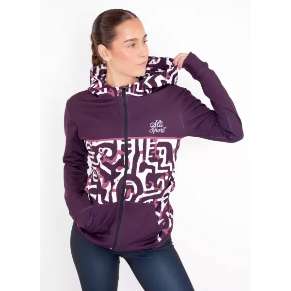  Frauen -Sweatshirt bei Reißverschlussprämie ALTISPORT VOJ/ALW060MI02 BURGUND 