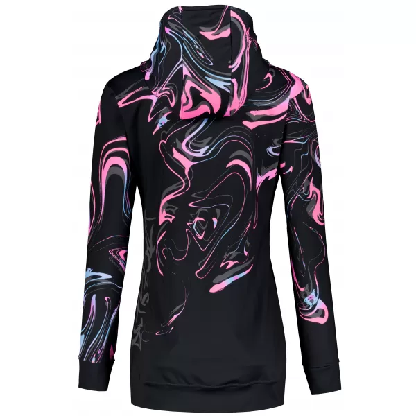  Frauen -Sweatshirt bei Reißverschlussprämie ALTISPORT VOJ/ALW064MI02 SCHWARZ -PINK 
