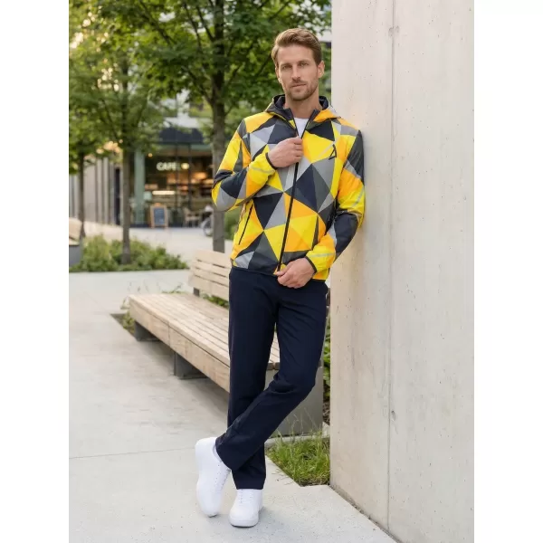  Herren -Sweatshirt auf Reißverschlussprämie ALTISPORT VOJ/ALM007MI02 SCHWARZ -AUSGELB 