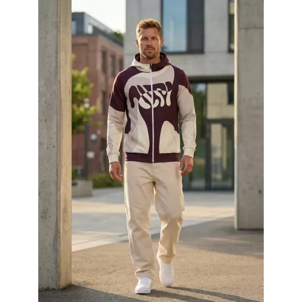  Herren -Sweatshirt auf Reißverschlussprämie ALTISPORT VOJ/ALM056MI02 BEIGE/ROT 