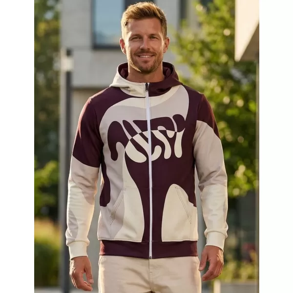  Herren -Sweatshirt auf Reißverschlussprämie ALTISPORT VOJ/ALM056MI02 BEIGE/ROT 