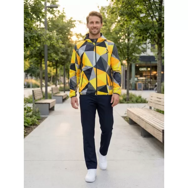  Herren -Sweatshirt auf Reißverschlussprämie ALTISPORT VOJ/ALM007MI02 SCHWARZ -AUSGELB 