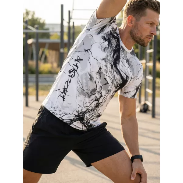  Männer funktionaler T -Shirt Premium ALTISPORT VOJ/ALM071TR01 WEIß -UND -SCHWARZ 