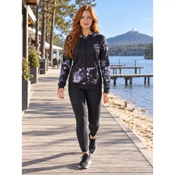  Frauen -Sweatshirt bei Reißverschlussprämie ALTISPORT VOJ/ALW063MI02 SCHWARZ 