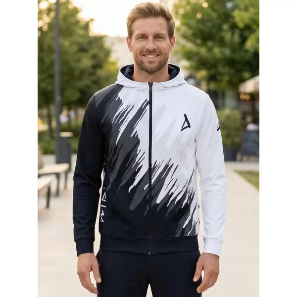  Herren -Sweatshirt auf Reißverschlussprämie ALTISPORT VOJ/ALM006MI02 SCHWARZ UND WEIß 
