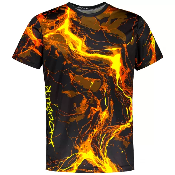  Männer funktionaler T -Shirt Premium ALTISPORT VOJ/ALM071TR01 SCHWARZ -AUSGELB 