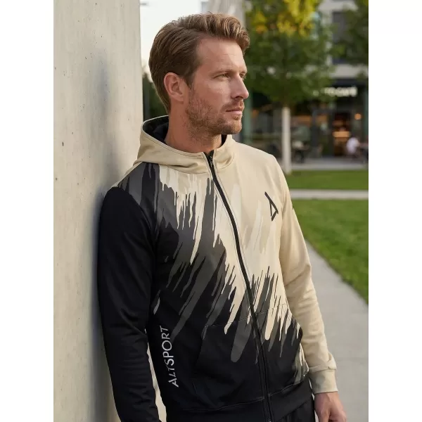  Herren -Sweatshirt auf Reißverschlussprämie ALTISPORT VOJ/ALM006MI02 SCHWARZ -BROWN 