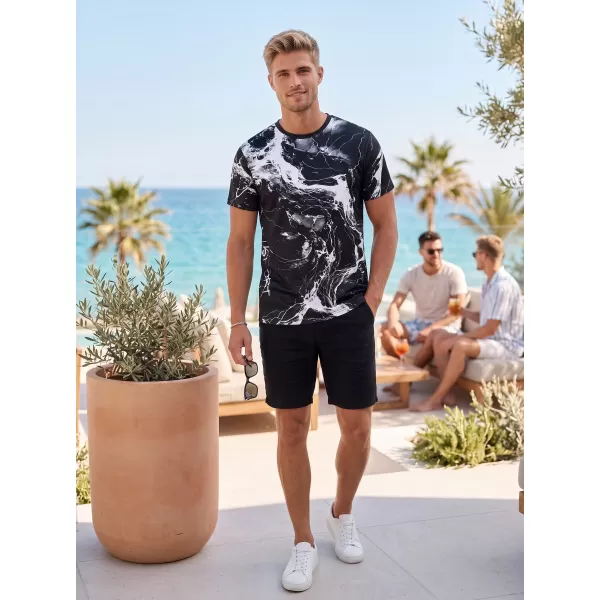  Männer funktionaler T -Shirt Premium ALTISPORT VOJ/ALM071TR01 SCHWARZ UND WEIß 