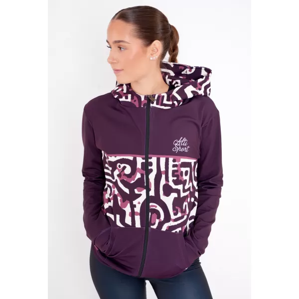  Frauen -Sweatshirt bei Reißverschlussprämie ALTISPORT VOJ/ALW060MI02 BURGUND 