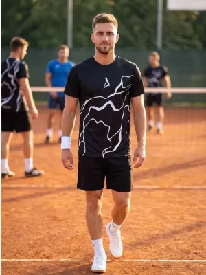 Männer funktionaler T -Shirt Premium ALTISPORT VOJ/ALM073TR01 SCHWARZ
