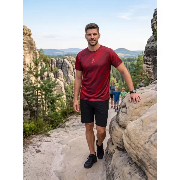  Männer funktionaler T -Shirt Premium ALTISPORT VOJ/ALM072TR01 WEINROT 
