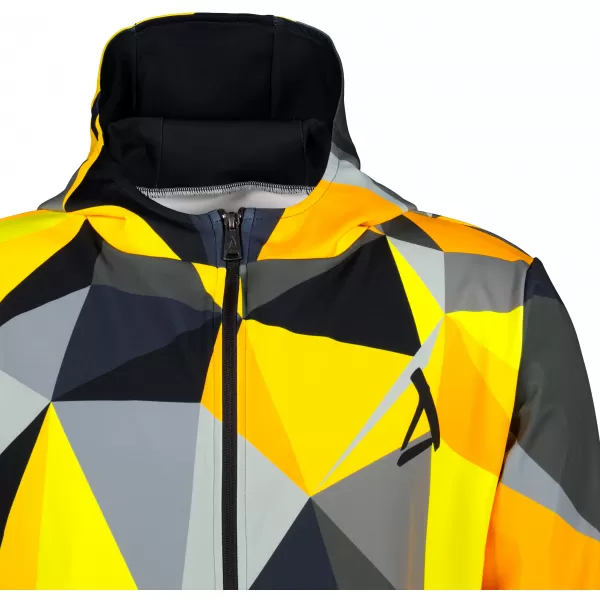  Herren -Sweatshirt auf Reißverschlussprämie ALTISPORT VOJ/ALM007MI02 SCHWARZ -AUSGELB 
