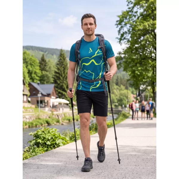  Männer funktionaler T -Shirt Premium ALTISPORT VOJ/ALM073TR01 MARINE-FLUO GELB 