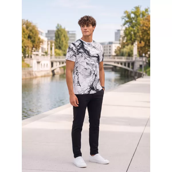  Männer funktionaler T -Shirt Premium ALTISPORT VOJ/ALM071TR01 WEIß -UND -SCHWARZ 