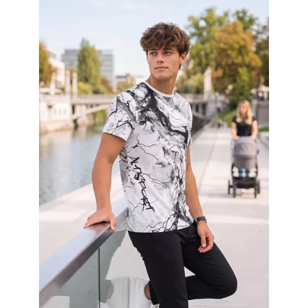  Männer funktionaler T -Shirt Premium ALTISPORT VOJ/ALM071TR01 WEIß -UND -SCHWARZ 