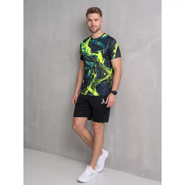  Männer funktionaler T -Shirt Premium ALTISPORT VOJ/ALM071TR01 MARINE-GELB 
