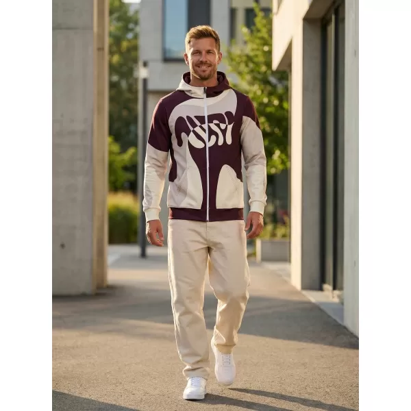  Herren -Sweatshirt auf Reißverschlussprämie ALTISPORT VOJ/ALM056MI02 BEIGE/ROT 