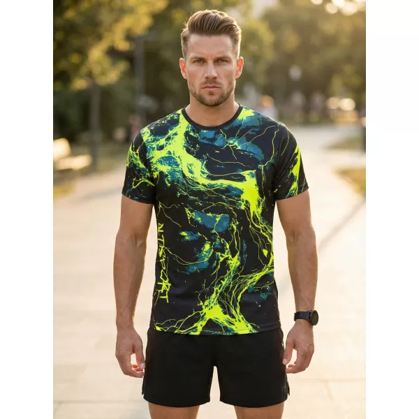  Männer funktionaler T -Shirt Premium ALTISPORT VOJ/ALM071TR01 MARINE-GELB 