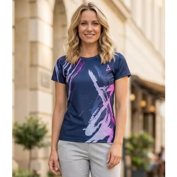  Frauenfunktional T -Shirt Premium ALTISPORT VOJ/ALW074TR01 BLAU-VIOLETT 